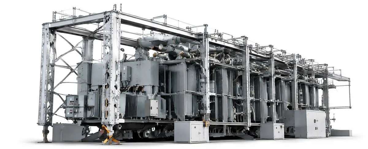 Energy storage system containers connected to renewable power equipment